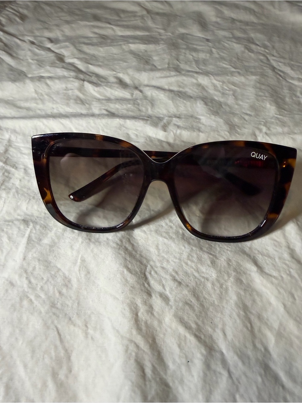Quay Australia Tortoiseshell Cat Eye Sunglasses with Brown Gradient Lenses